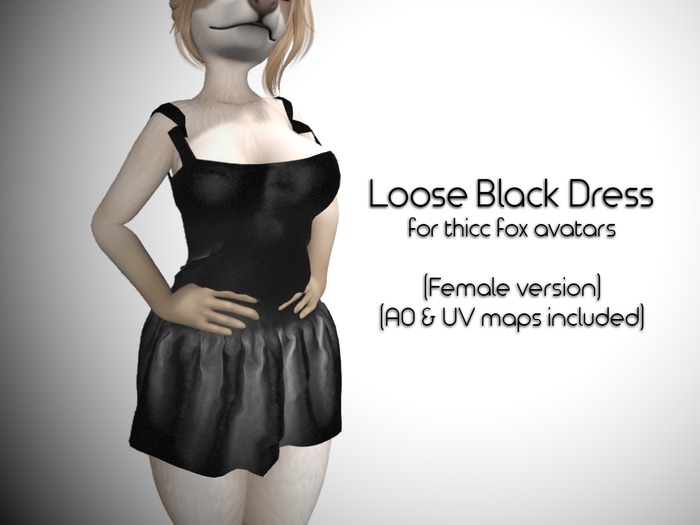 LMF Thicc Fox Loose Black Dress (Female)