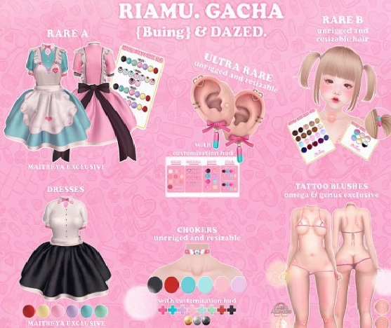 {Buing} & DAZED. Riamu Gacha. Choker Red {box}