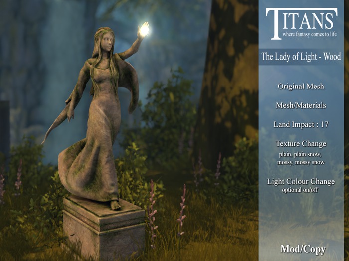 Titans - The Lady of Light Statue - Wood - BOXED