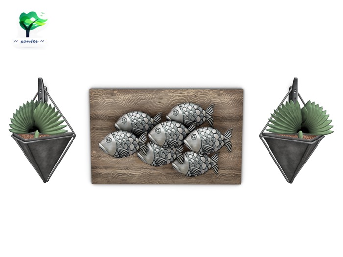 ~ xantes ~ Fish Wall Art with Planters (BOX)