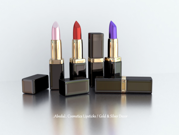 .:Abedul:. Cosmetics Lipsticks / Gold & Silver Decor