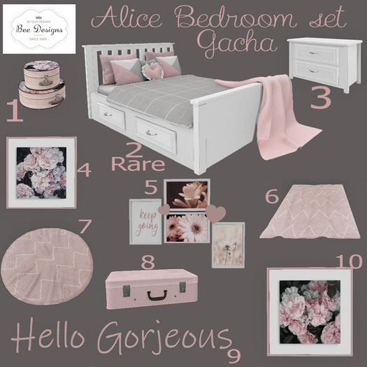 Bee Designs Alice Bedroom set gacha 2 RARE