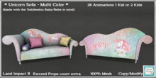*CC* Unicorn Sofa Multi Color Version (WEAR+click)