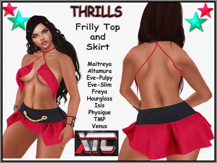 XTC" THRILLS Skirt Set  Red