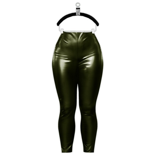Gyna Faux Leather Pants — Seaweed