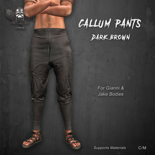 Second Life Marketplace - [The Forge] Callum Pants, Leather Dark (Box)