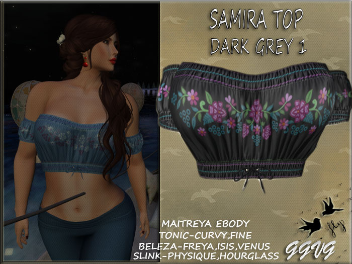 SAMIRA BOHO TOP DARK GREY 1