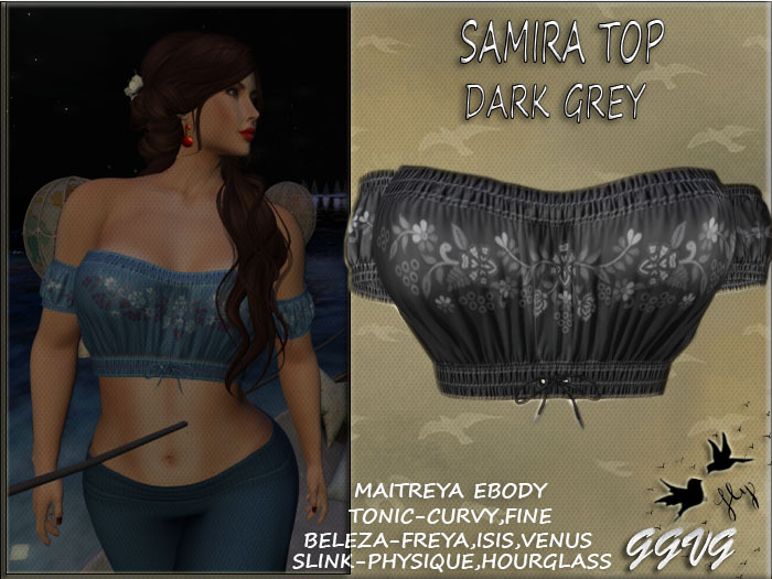 SAMIRA BOHO TOP DARK GREY