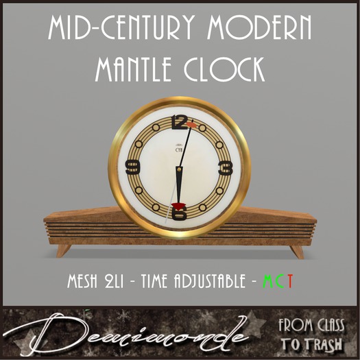 [CYN] Mid-Century Modern Mantle Clock