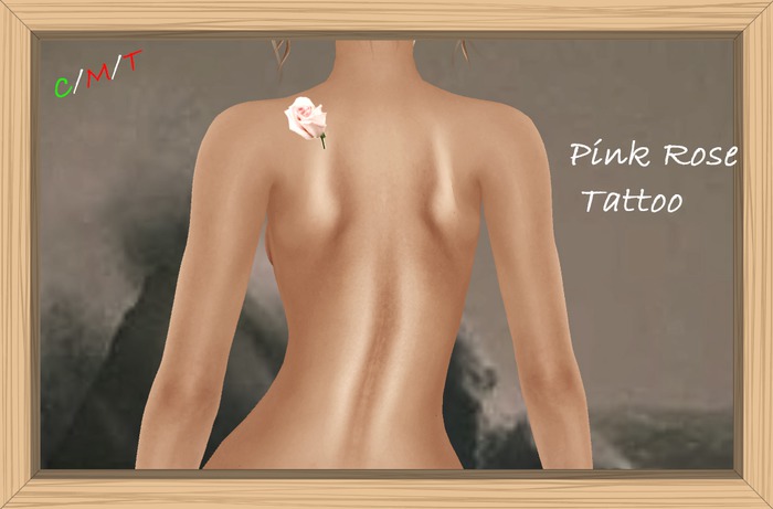 Pink Rose Shoulder Tattoo
