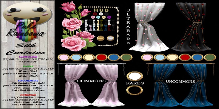 [PR] Silk Curtain Silver - DarkBlue <<COMMON>>