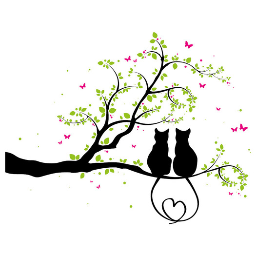 Wall Tattoo - Kitten in Love