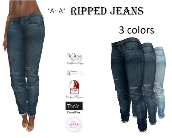 *A~A* Ripped Jeans 3 colors