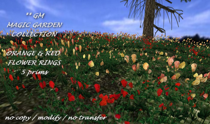 **GM - flower rings - orange&red - boxed