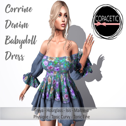 - Copacetic - Corrine Denim Babydoll Dress -  DEMOS (Boxed)