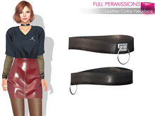 Full Perm Leather Collar Necklace - None Rigged