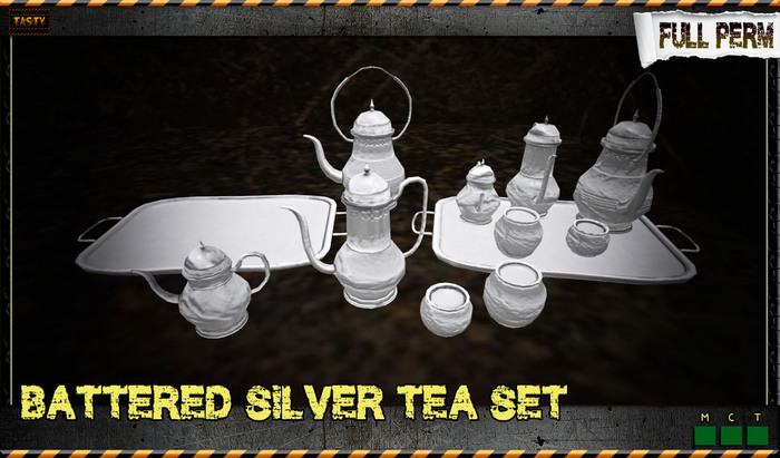 ..::Tasty::.. Silver Tea Set //FULL PERM// (p)
