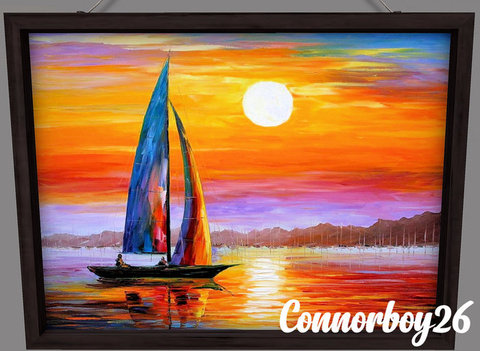 BEACH SERIES WALL PICTURE 2 ABSTRACT SAILING YACHT