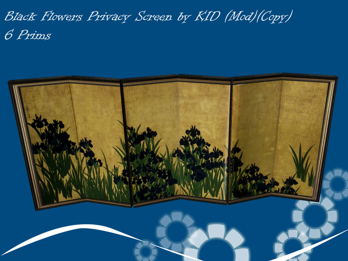 Black Flowers Privacy Screen by KID (Mod)(Copy)(Box)