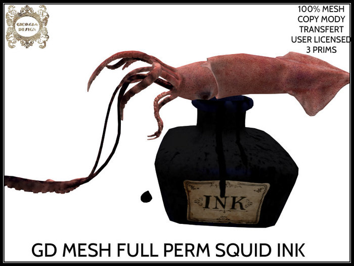 Squd Ink Second Life Marketplace - GD MESH FULL PERM SQUID INK