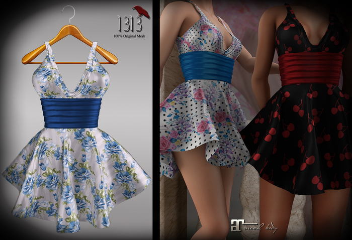 (*<*) 1313 Belle Dress - Blue Roses