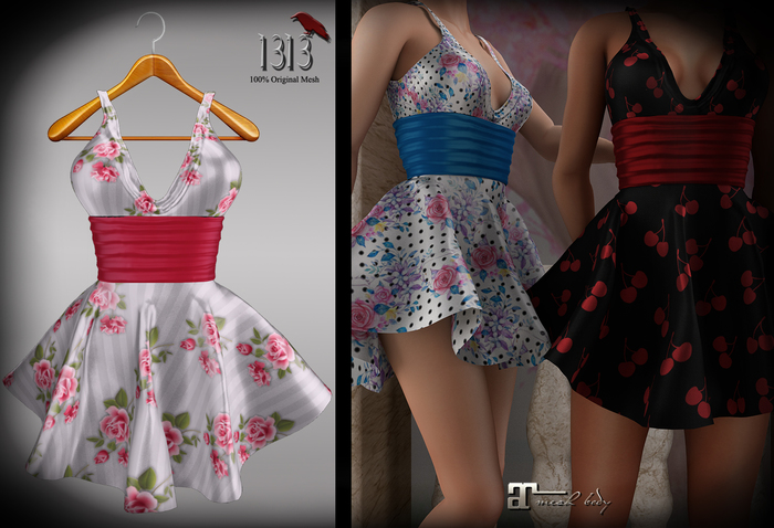 (*<*) 1313 Belle Dress - Pink Roses