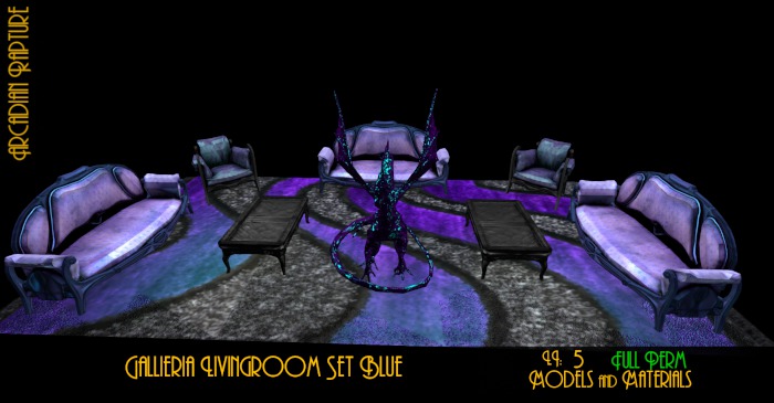 Gallieria Livingroom Set Blue