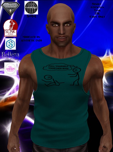 Fitted Teal StcikMen Tank