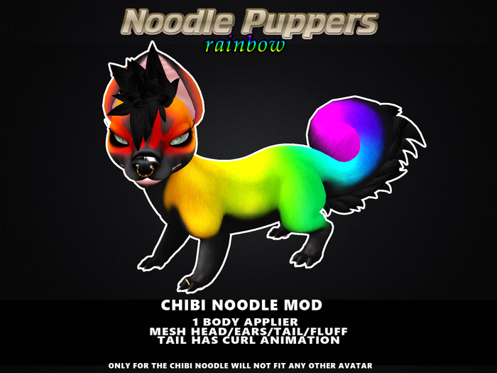 {NS} NOODLE PUPPER RAINBOW BLACK