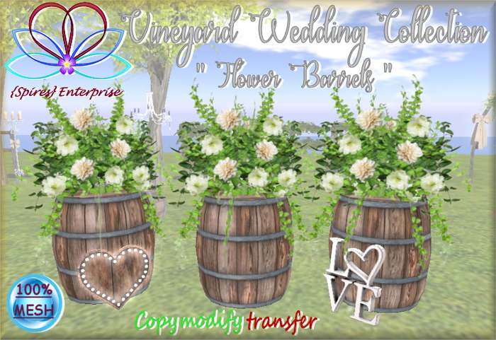 {SE} Vineyard Flower Barrel Set