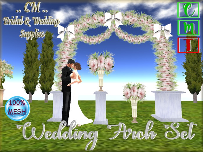 {SE}Pink Rose Wedding Arch Set