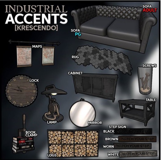 [Kres] Industrial Accents - Step Sign - White