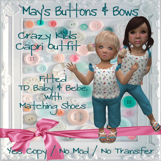 MBB * Crazy Kids Capri Outfit (TD Baby & Bebe)