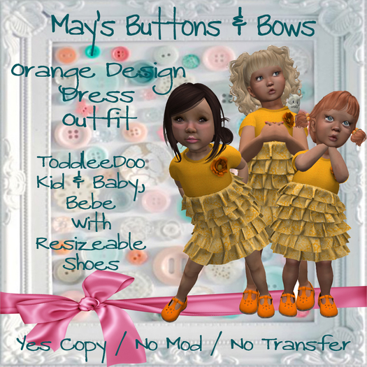 MBB * Orange Design Dress Outfit (TD&Bebe)