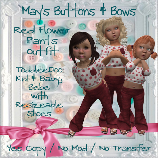 MBB * Red Flower Pants Outfit (TD&Bebe)