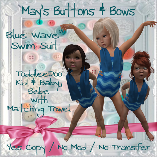 MBB * Blue Wave Swim Suit & Towel (TD&Bebe)