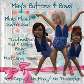 MBB * Blue Plaid Swim Suit & Towel (TD&Bebe)