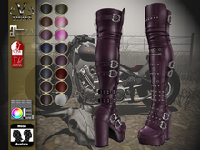 V-Twins Biker Boots - Moonshine Fat Pack (16 colors HUD System) Maitreya - SLInk