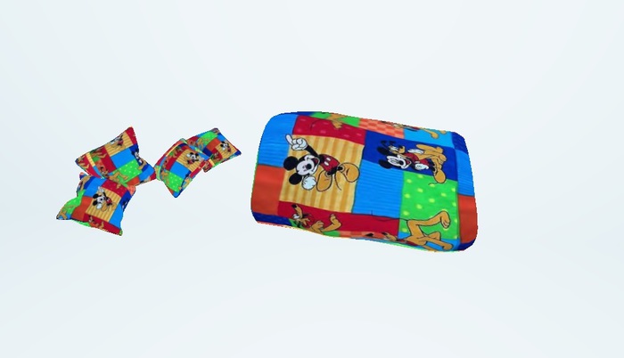 B&K~ blanket-pillow  Mouse patchwork