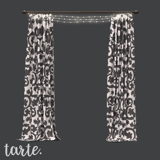 tarte. draped curtain (black & white)