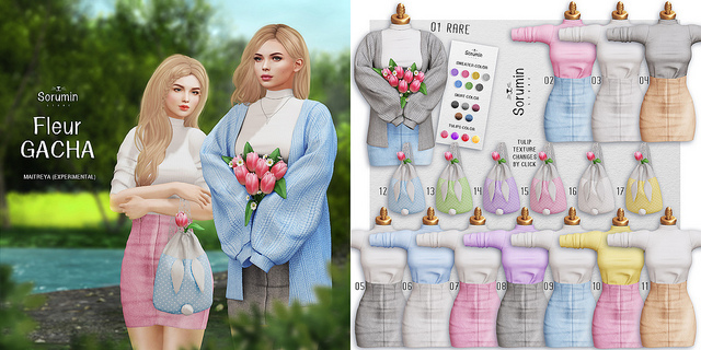 08 -Sorumin- Fleur GACHA -Costume Lavender&Grey- Maitreya