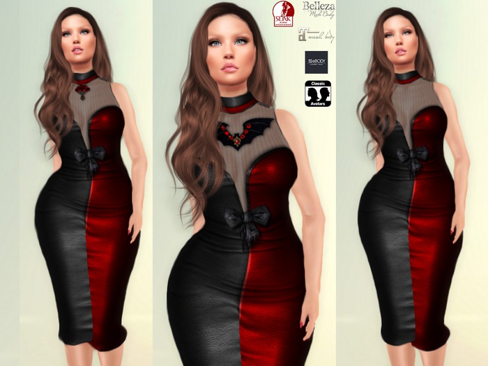 Gothic Dress Red & Black