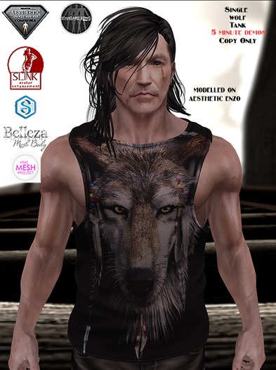 Fitted Male Wolf Tank Top - DEMOS