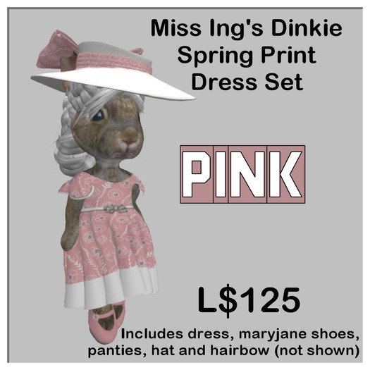 Miss Ing's Dinkie Springtime Pink Printed Dress Set