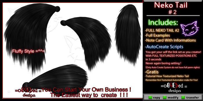 FULL PERM NEKO TAIL#2 with Automaker and Tutorial by Obceded DesiGn