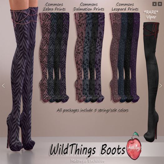 (AMD) WildThings Boots (Maitreya) - Leopard Purple