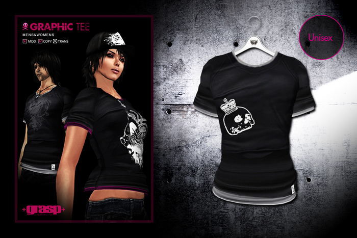 +grasp+/graphic#2 print Tee/black+gray