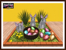 Easter - Bunnies in Flower Bed