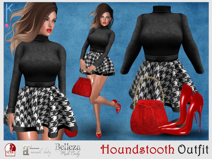 [ICEWERK] Houndstooth Outfit - PHYSIQUE, HOURGLASS, MAITREYA, BELLEZA