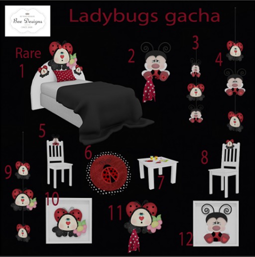 Bee Designs  Ladybugs gacha Full Set with RARE